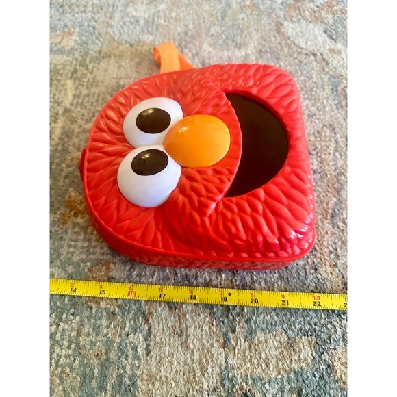Sesame Street Elmo Face Backpack Lunch Box Bag Kids Orange Strap - Picture 4 of 6